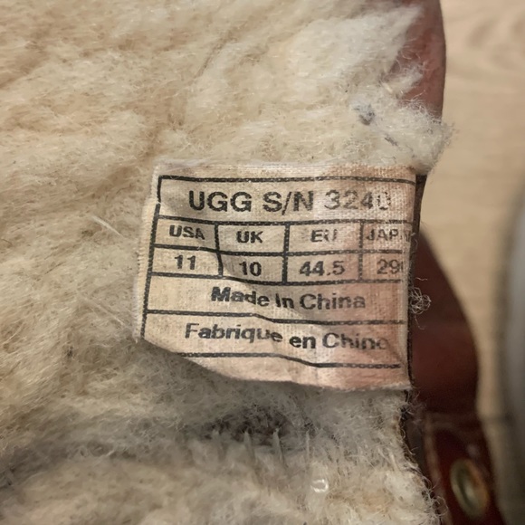 Rare UGG Cordovan Leather Hannen Boot with shearling liner - Picture 8 of 16